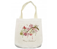 Red Bird Floral Tree Tote Bag