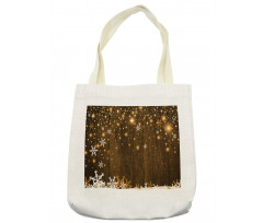 Wood and Snowflakes Tote Bag