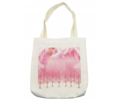 Cherry Trees Feathers Tote Bag