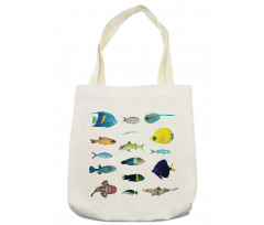 Marine Life Creatures Tote Bag