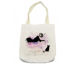 Girl and Cat Tote Bag