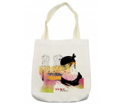 Retro Lady Sketch Art Tote Bag