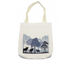 Grey Wild Forest Animals Tote Bag
