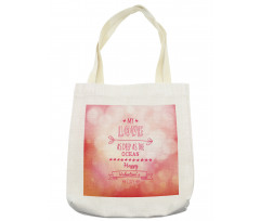 Pink Love Story Tote Bag