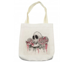 Skull Head Roses Tote Bag