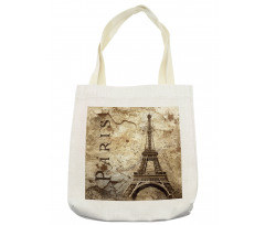 Eiffel Tower on Grunge Wall Tote Bag