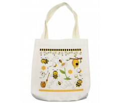 Bees Daisies Chamomile Tote Bag