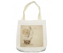 Sailing Ship Birds Sun Tote Bag