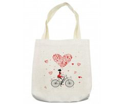 Romantic Cyclist Girl Tote Bag