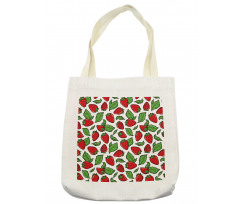Juicy Strawberries Leaves Tote Bag