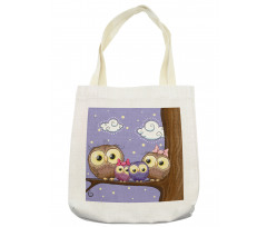 Cartoon Style Owl Family Tote Bag