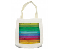 Colorful Wood Stripes Tote Bag