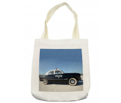 Old Police Car Digital Tote Bag