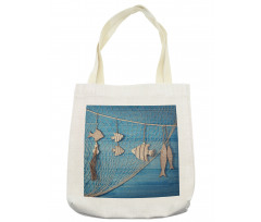 Wooden Fish Shell on Net Tote Bag