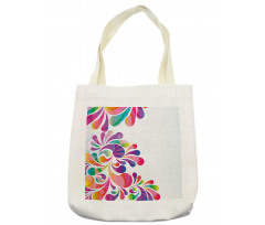 Curvy Floral Design Tote Bag