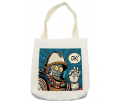 Futuristic Comics Robot Tote Bag