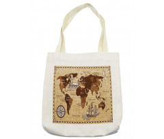 Retro Sketch World Map Tote Bag