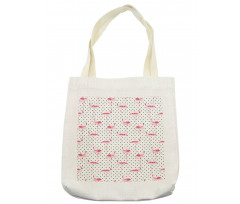Flamingo Birds Polka Dots Tote Bag