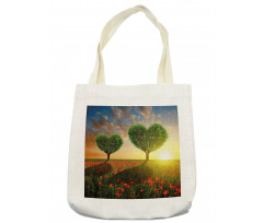 Poppies Heart Trees Tote Bag