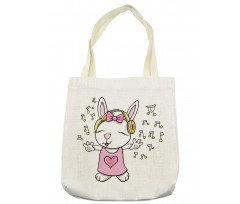 Cartoon Rock Star Bunny Tote Bag