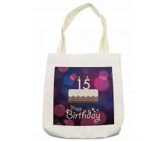 15 Birthday Cake Tote Bag