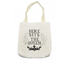 Vintage Words and Crown Tote Bag