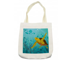 Cartoon Turtle Coral Tote Bag