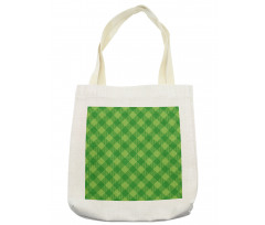 Retro Green Checkered Tote Bag