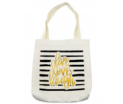 Stripes Text Tote Bag