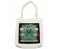 Retro Skulls Ghost Tote Bag