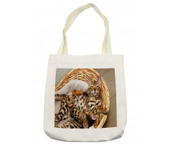 Bengal Cats in Basket Tote Bag