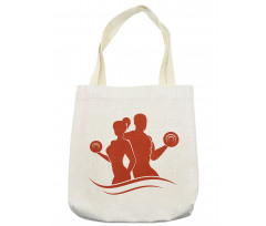 Muscled Man and Woman Tote Bag