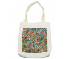 Checkered Folk Tote Bag