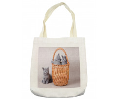 British Cats in Basket Tote Bag