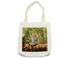 Jaguar on Wood Wild Feline Tote Bag