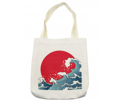 Red Sun Tsunami Tote Bag