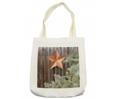 Star on Wood Tote Bag