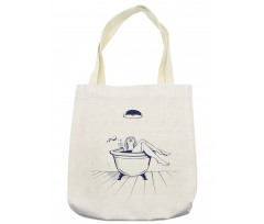 Young Woman in Bathtub Art Tote Bag