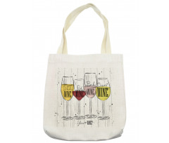 4 Types of Wine Rustic Tote Bag