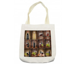 Grapes Meat Drink Collage Tote Bag