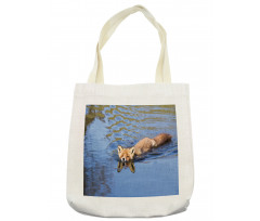 Fox Swimming in River Tote Bag