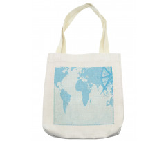 Old Compass Blue Grunge Tote Bag