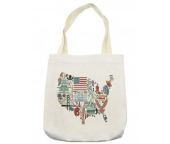 Travel Landmarks USA Flag Tote Bag