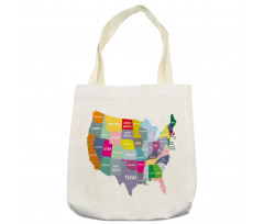 USA Map Colorful States Tote Bag