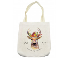 Watercolor Deer Rustic Tote Bag