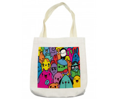 Colorful Doodle Monsters Tote Bag