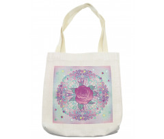 Psychedelic Rose Mandala Tote Bag