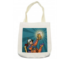 Astronaut Holds Beer Tote Bag