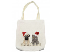 Christmas Themed Dog Photo Tote Bag