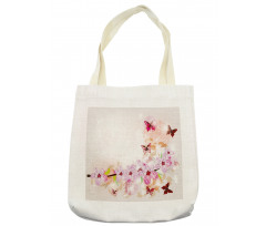 Floral Art Butterflies Tote Bag